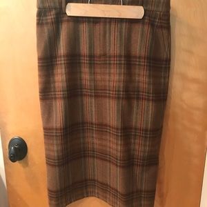Ralph Lauren wool plaid tailored skirt size 14